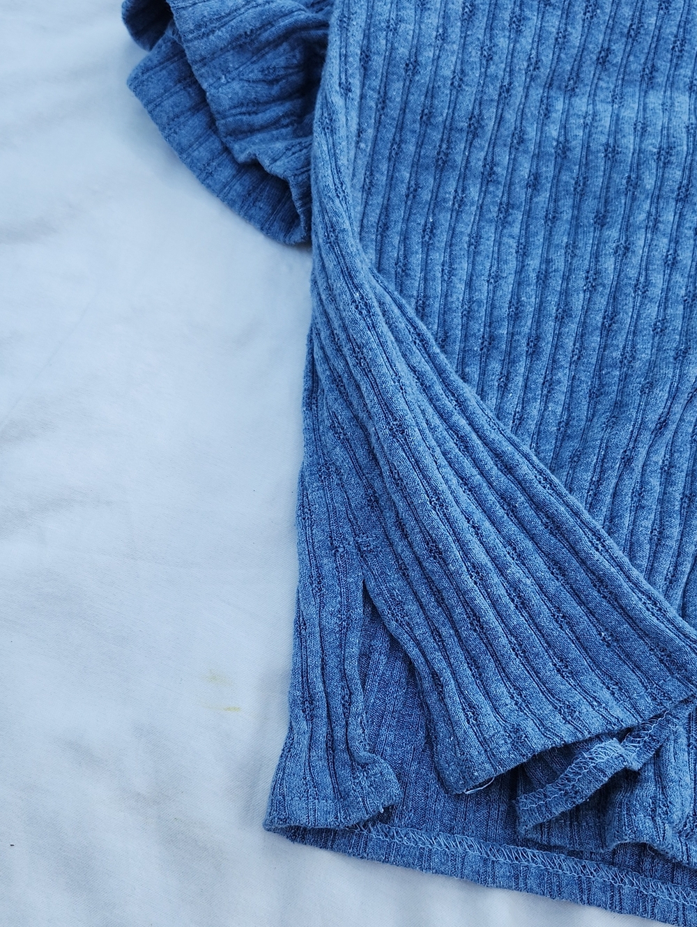 Rabbit Rabbit Rabbit Designs Blue Ribbed V-Neck Button Front Top Size XS - Picture 5 of 5